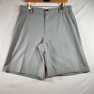 Izod Mens Golf Shorts Size 33 Gray Classic Style Flat Front 10" Inseam Sports